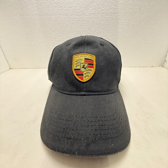 Porsche Baseball Cap Mens OS Black Crest Logo WAP0800050C Adjustable Strap Hat